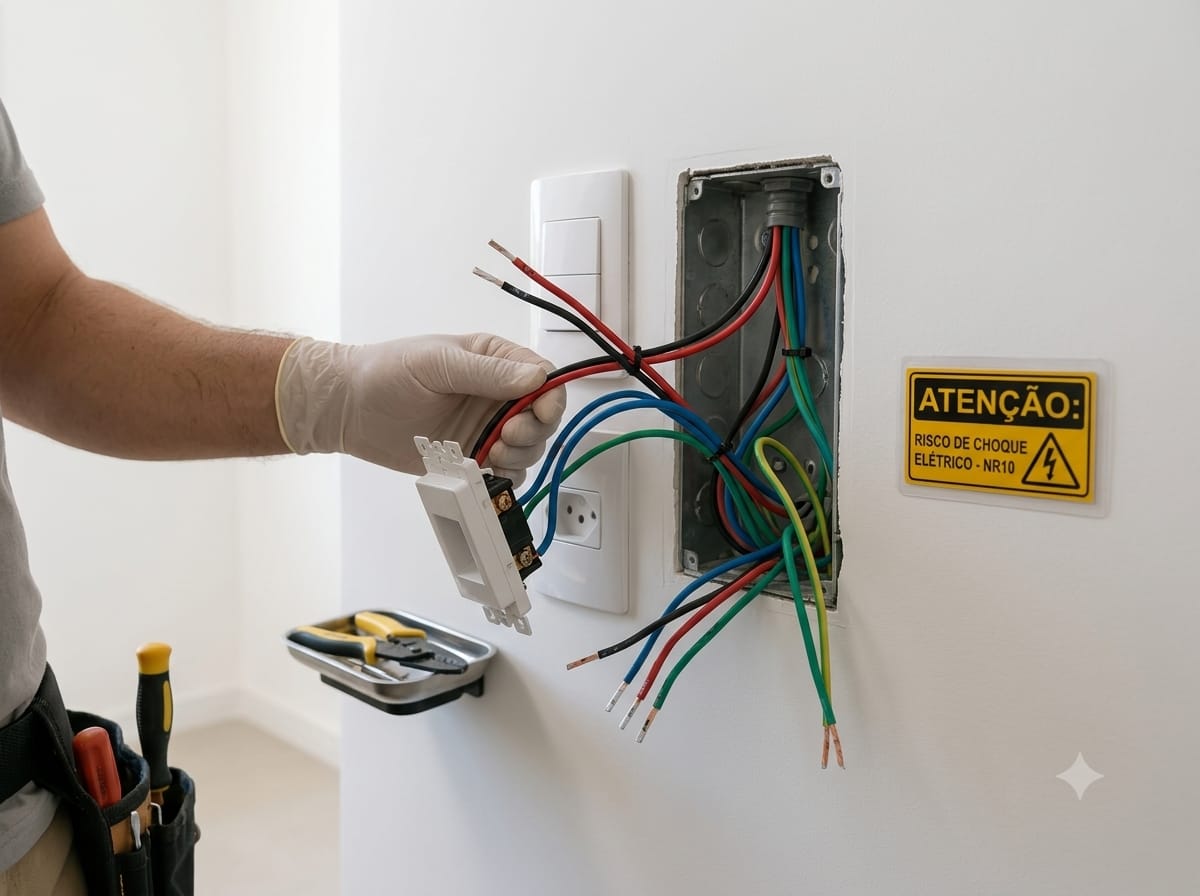 Instalação e manutenção de tomadas e interruptores